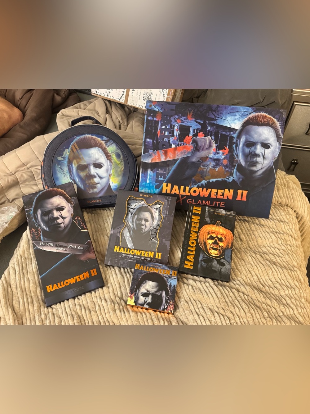 Glamlite x Halloween II Full Collection w/PR Box & Makeup Bag RARE Michael Myers